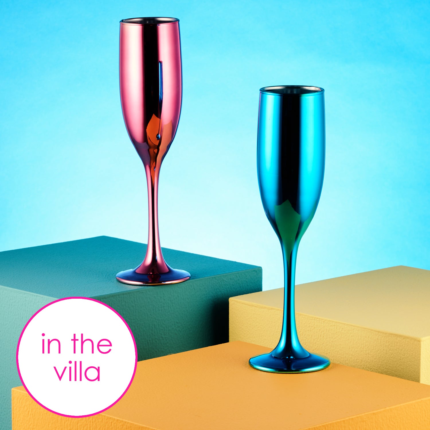 Love Island Blue Champagne Flute - Set of 2