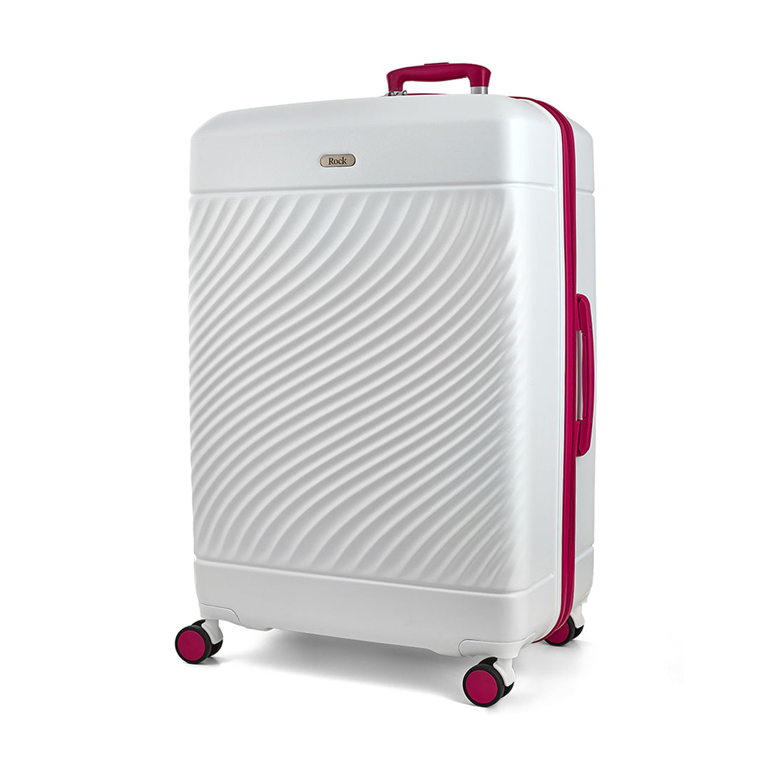 Official Love Island White & Pink Large Suitcase - Personalised