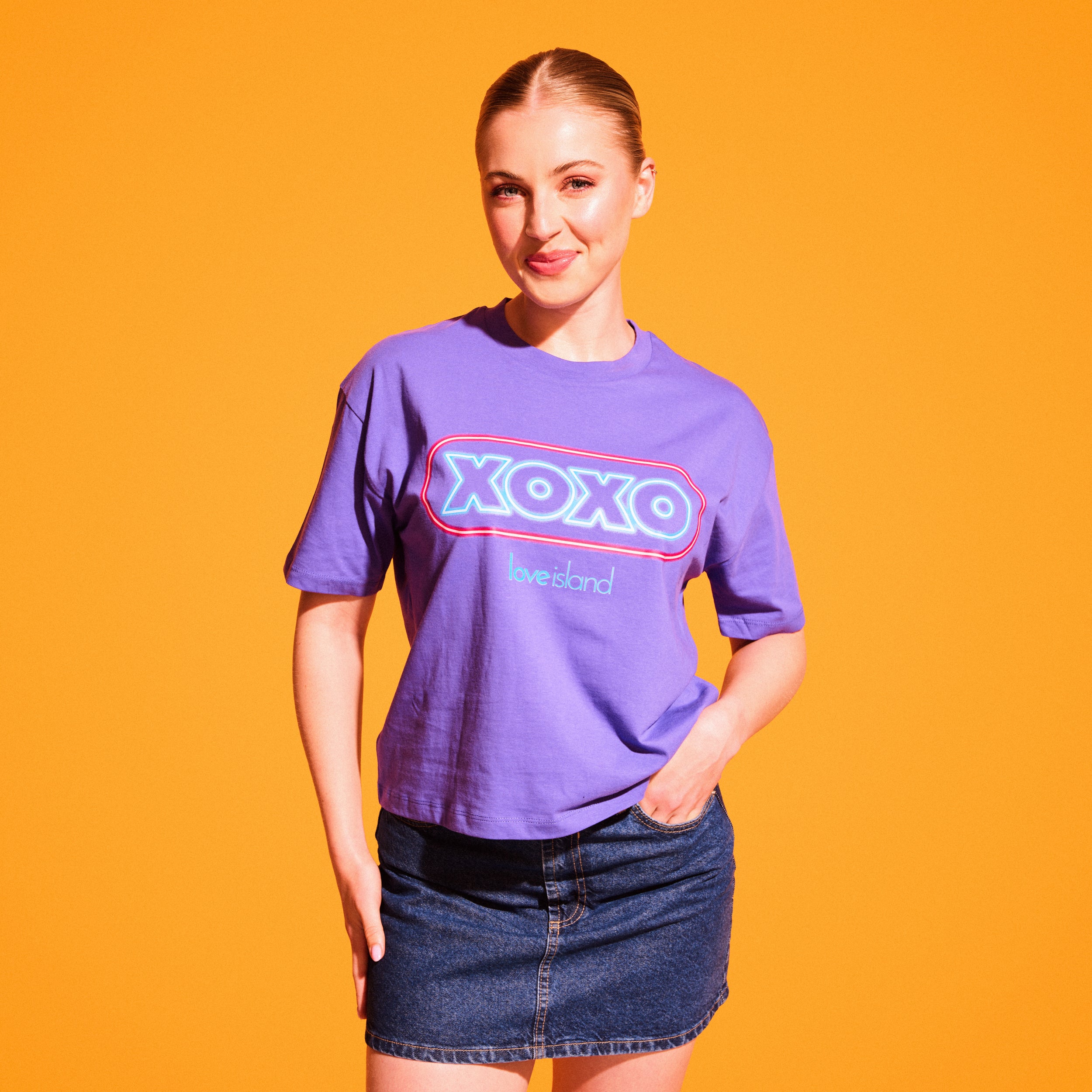 XOXO - Purple Crop T-shirt