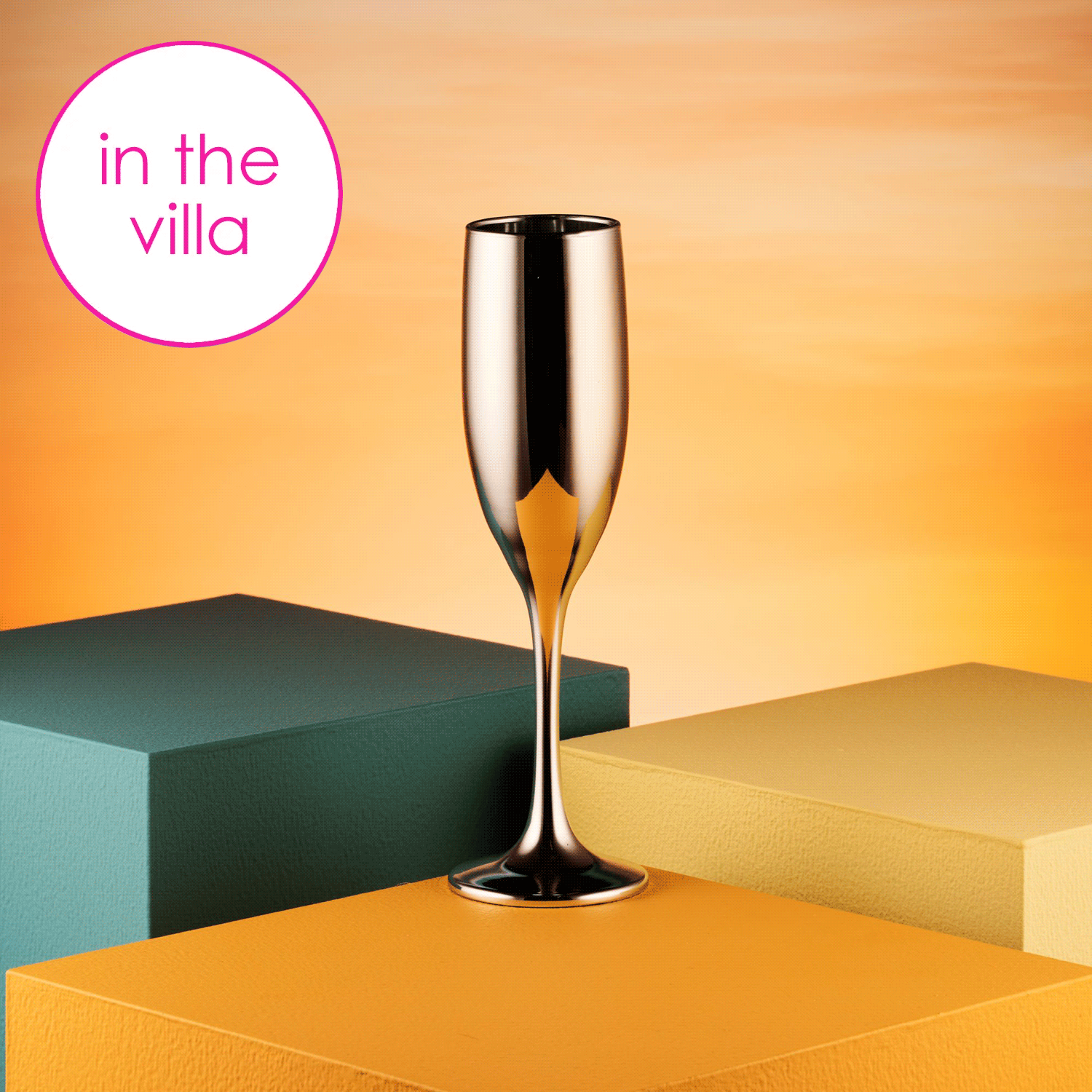 Love Island Silver Champagne Flute - Set of 2