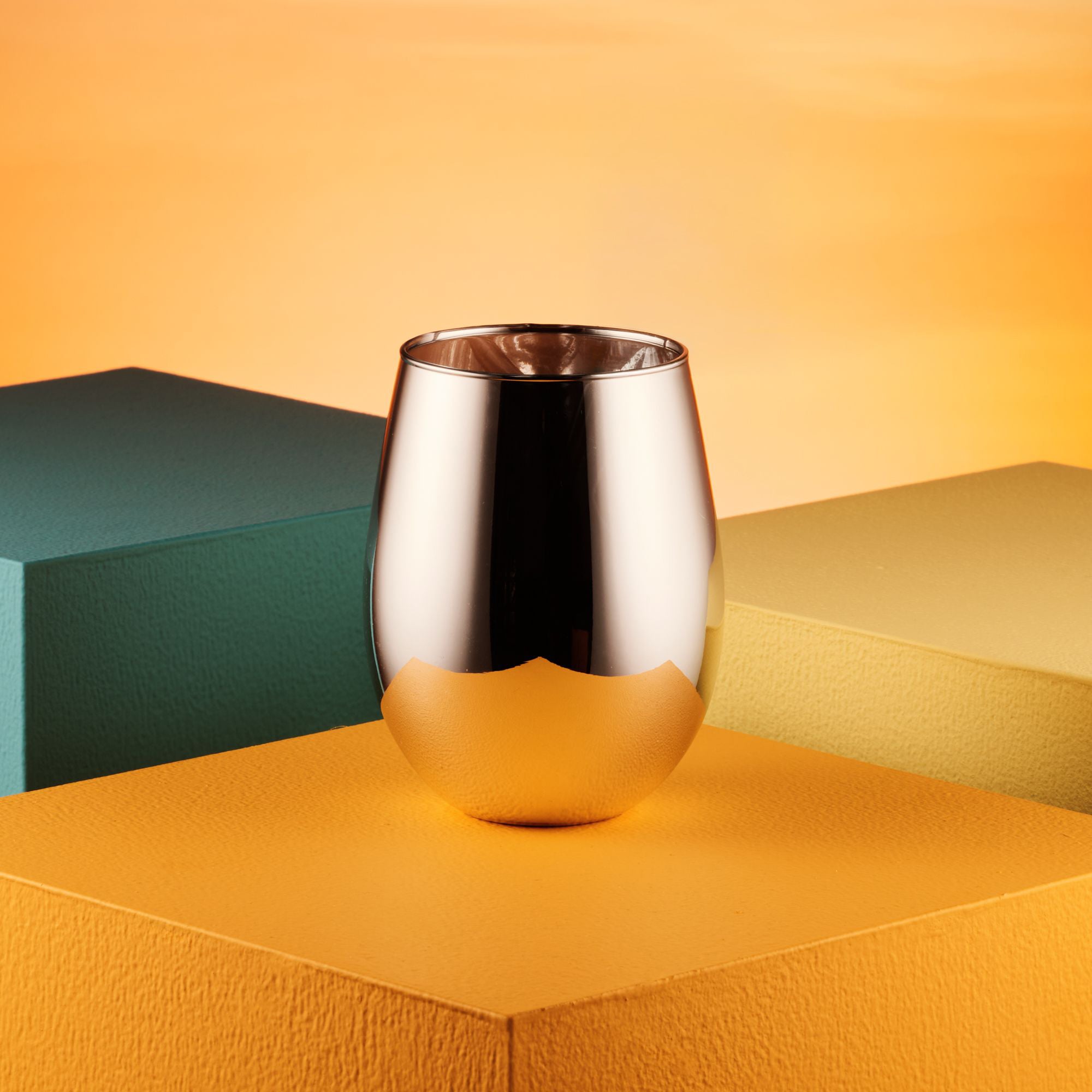 Love Island Rose Gold Stemless Wine Glass - Set of 2