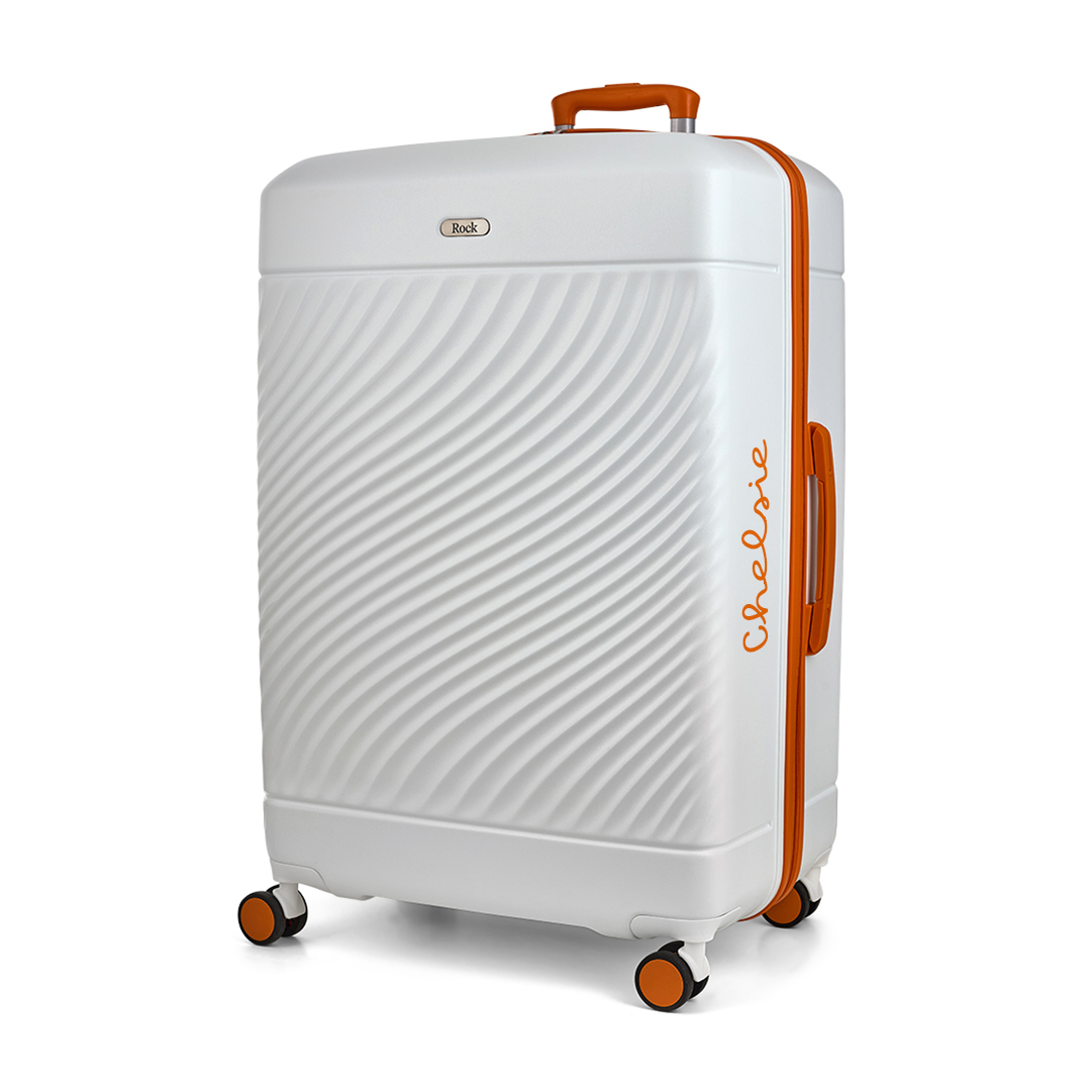 Brand New Official Love Island White & Orange Large Suitcase - Personalised