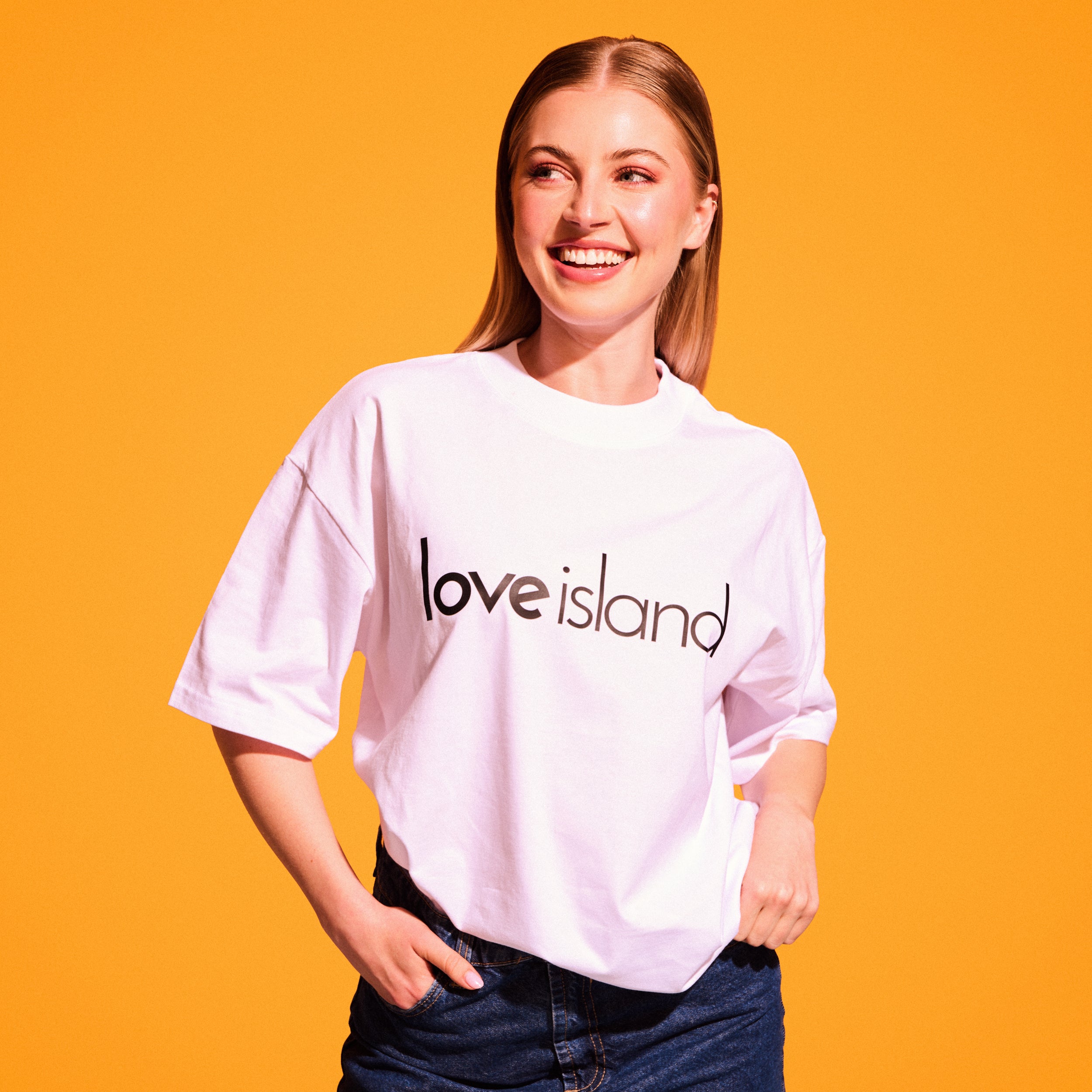Love Island - White Oversized Poster T-shirt