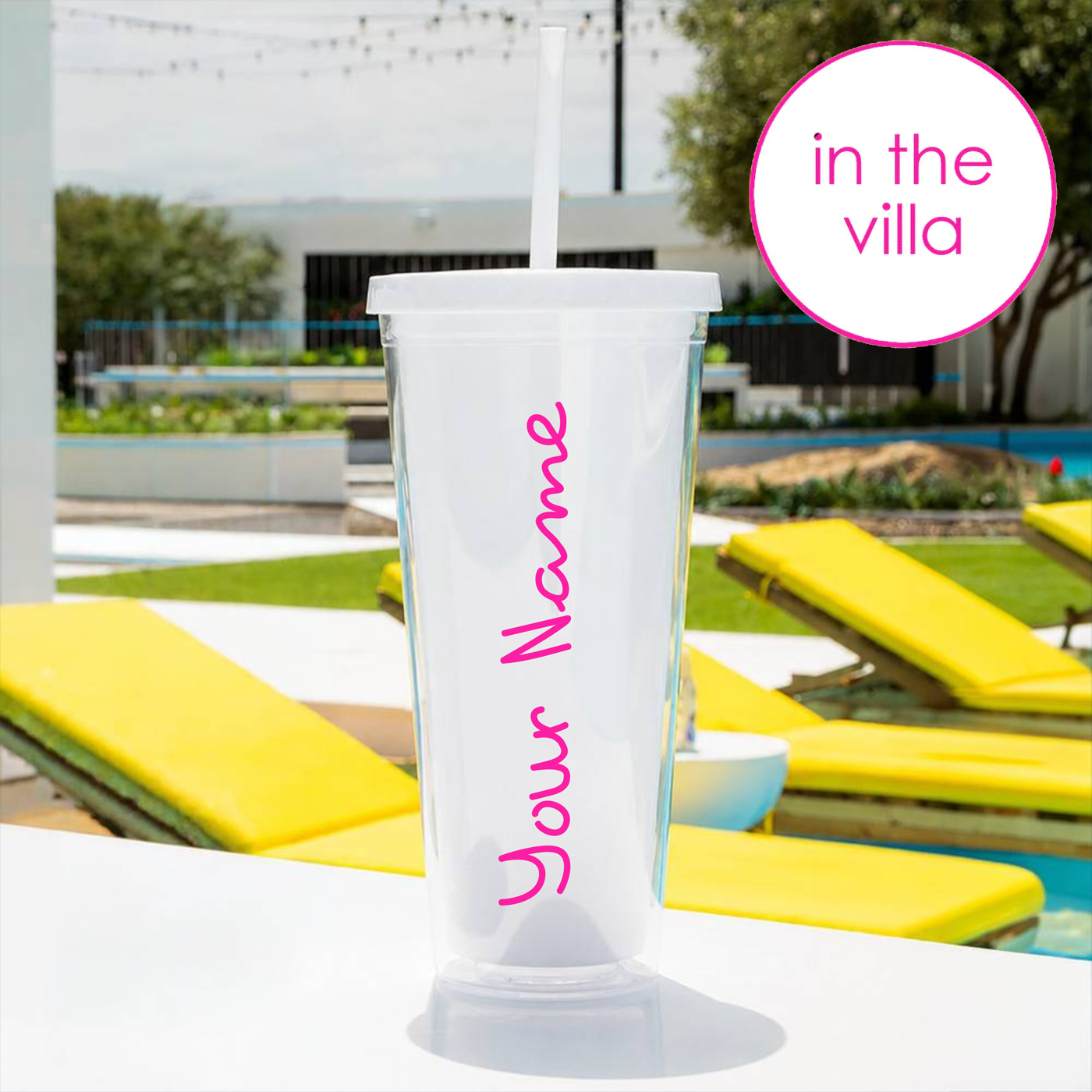 Official Love Island Straw Cup - Personalised