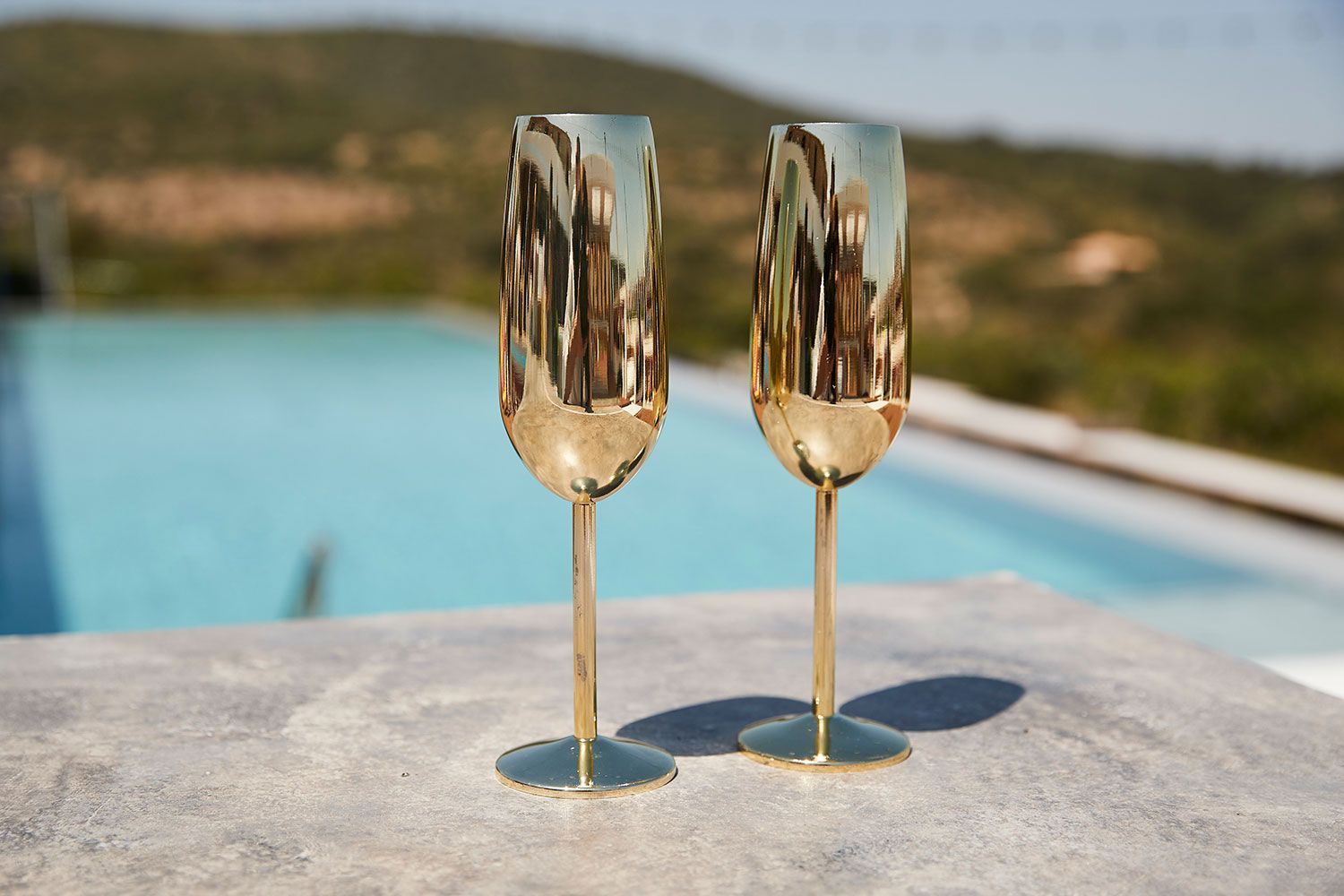Gold Love Island Gold Champange Glass set of 2