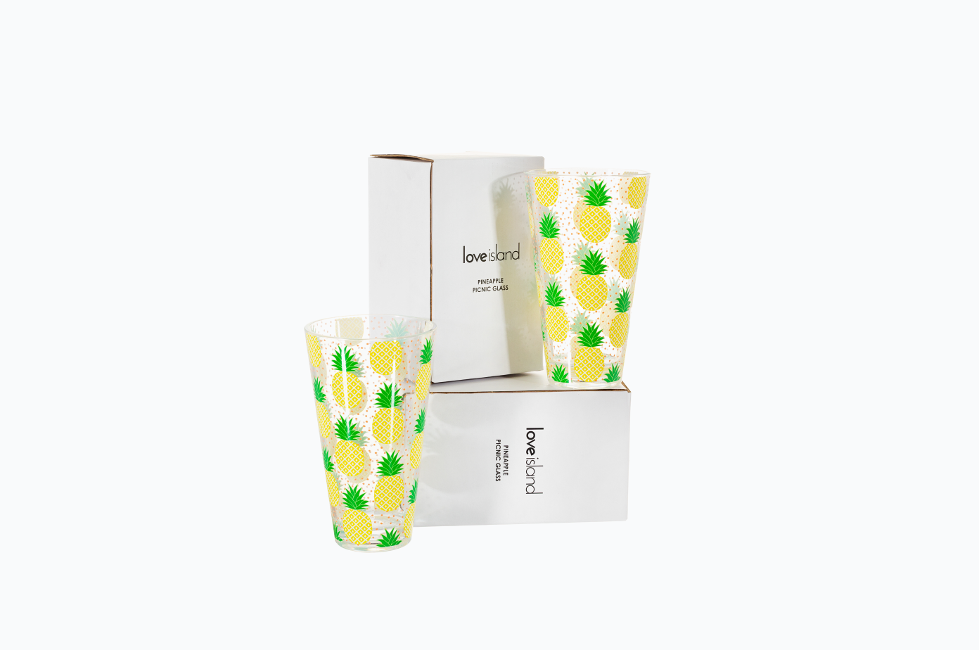 Official Love Island Pineapple Picnic Glasses - Set of 2